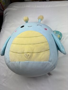 Blue and Yellow Plush Bug Pillow